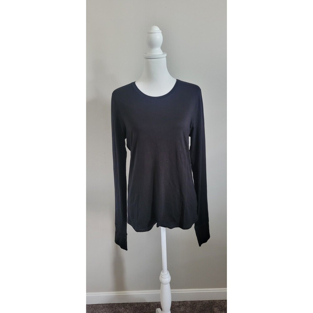 Old Navy Womens Ultrabase Layer Merimo Wool Under Shirt Black Stretch Sz M Tall